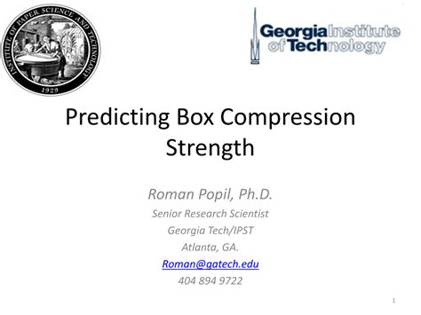 Predicting Box Compression Strength .